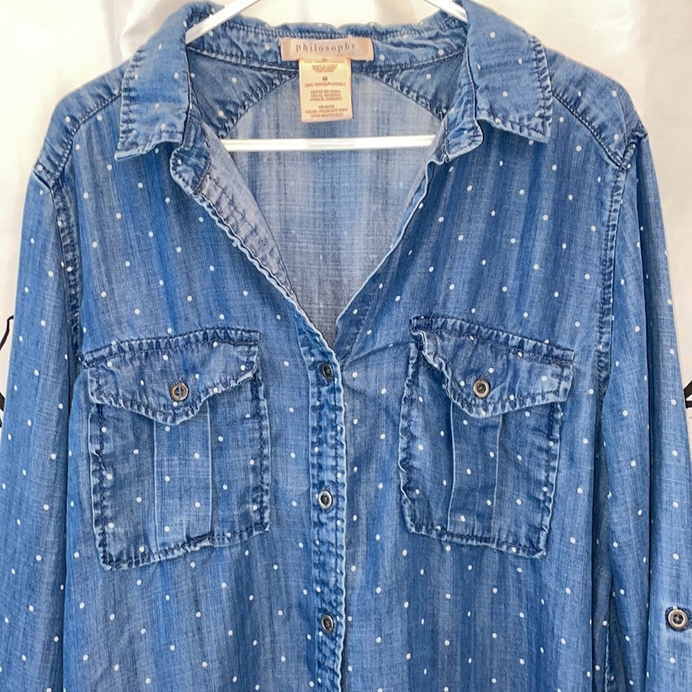 Philosophy Chambray Shirt ShirtDress - Picture 2 of 8